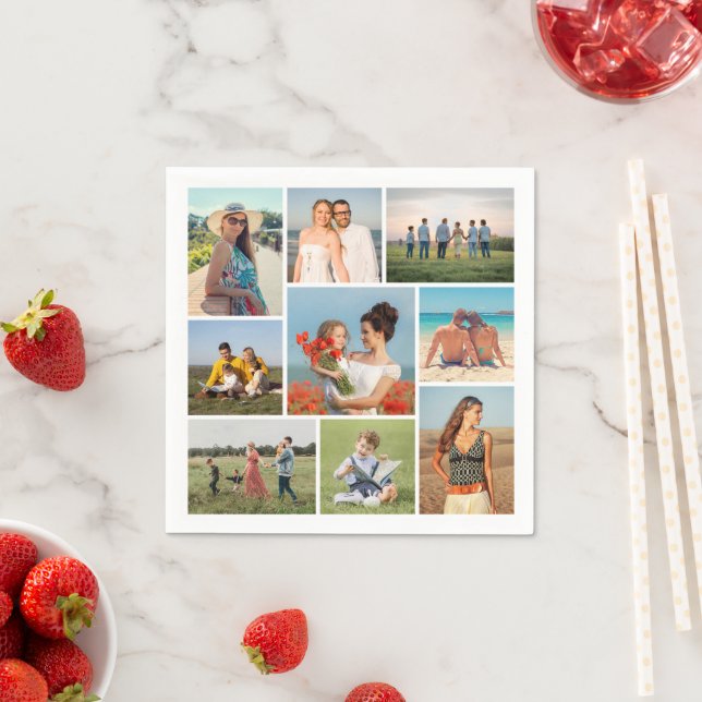 Create Your Own 9 Photo Collage Napkin (Insitu)