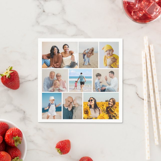 Create Your Own 9 Photo Collage Napkin (Insitu)