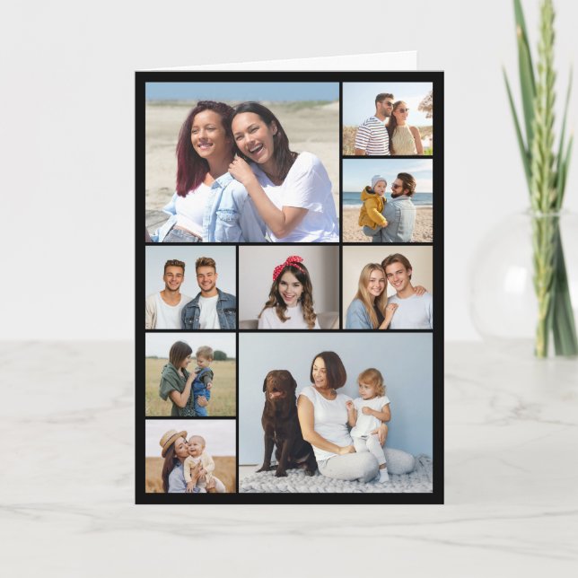 Create Your Own 9 Photo Collage  Note Card (Front)