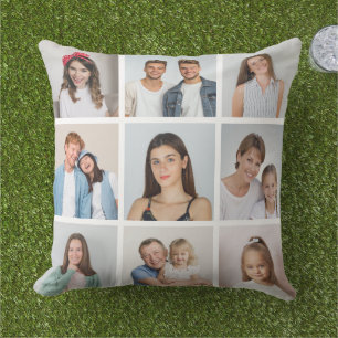 Create Your Own 9 Photo Collage Outdoor Pillow