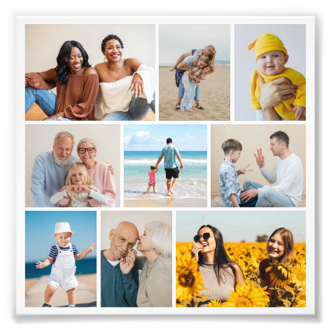Create Your Own 9 Photo Collage Photo Enlargement (Front)