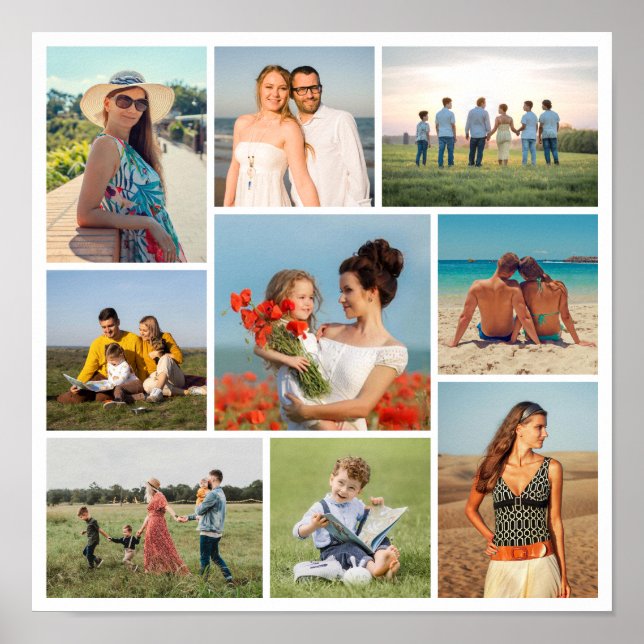 Create Your Own 9 Photo Collage Poster (Front)