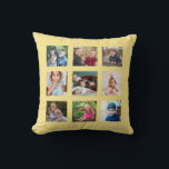 Create Your Own 9 Photo Collage Soft Yellow Throw Pillow<br><div class="desc">Create a personalized and heartwarming gift with the "Create Your Own 9 Photo Collage Soft Yellow Throw Pillow." Perfect for commemorating special moments with loved ones, this cushion allows you to showcase up to nine of your favourite photos in a soft and cozy design. The elegant soft yellow background adds...</div>
