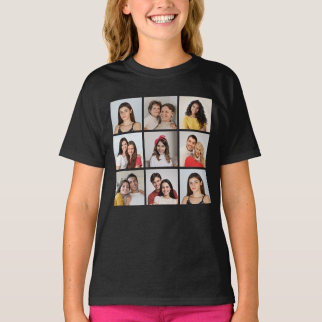 Create Your Own 9 Photo Collage T-Shirt (Front)
