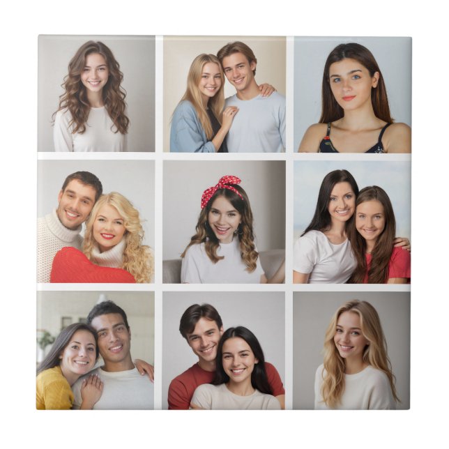 Create Your Own 9 Photo Collage Tile (Front)