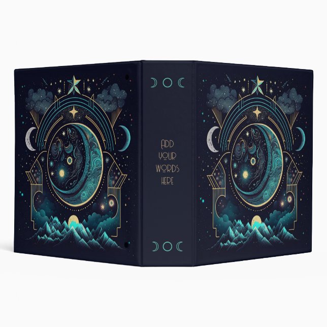 Create Your Own Abstract Celestial Moonscape Binder (Background)