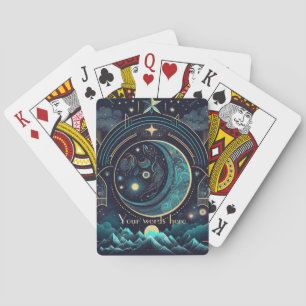 Create Your Own Abstract Celestial Moonscape Playing Cards