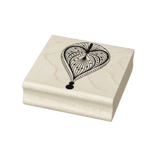 Create Your Own Abstract Heart Petal Balloon Rubber Stamp