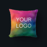 Create Your Own Add Business Company Logo Template Throw Pillow<br><div class="desc">Create Your Own Add Business Company Logo Template Elegant Template Square Throw Pillow.</div>