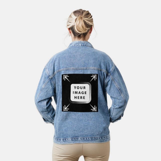 Create Your Own Add Custom Photo Personalized Gift Denim Jacket (Model)