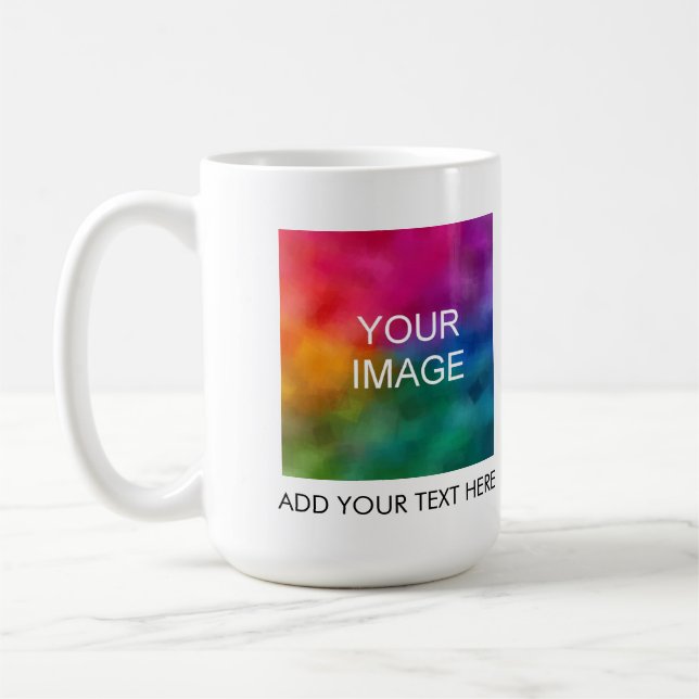Create Your Own Add Image Photo Business Logo Text Coffee Mug (Left)