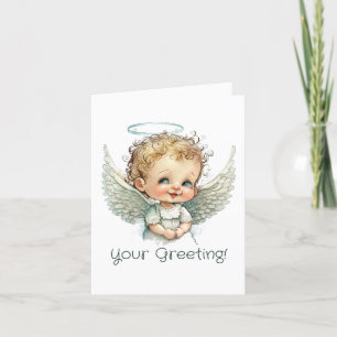 Create Your Own Adorable Baby Christmas Angel Holiday Card