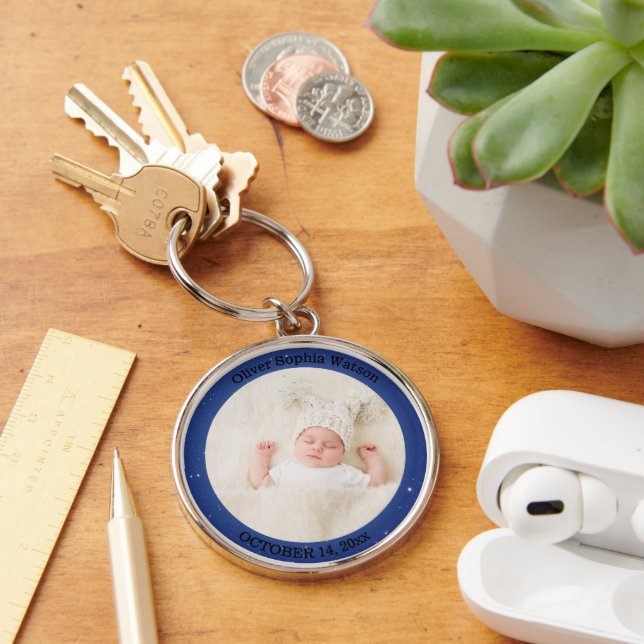 Create Your Own Adorable Newborn Baby Custom Photo Keychain (Desk)