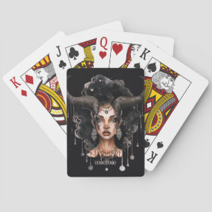 Create Your Own African American Queen Capricorn Playing Cards