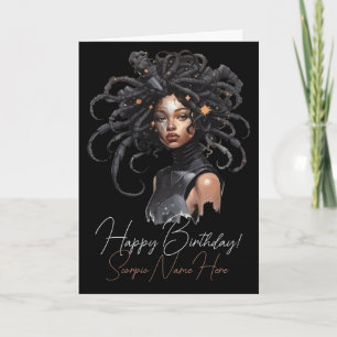 Create Your Own African American Queen Scorpio Holiday Card