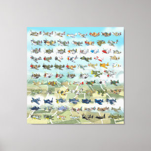 create your own airplane caricature canvas print