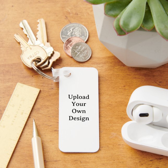 Create Your Own Aluminum Rectangle 1.25" x 3" Keychain (Desk)