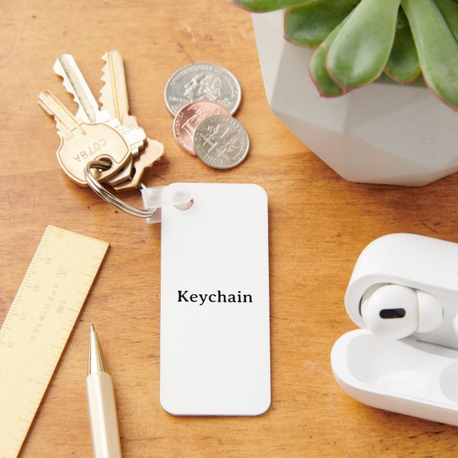 Create Your Own Aluminum Rectangle 1.25" x 3" Keychain (Desk)