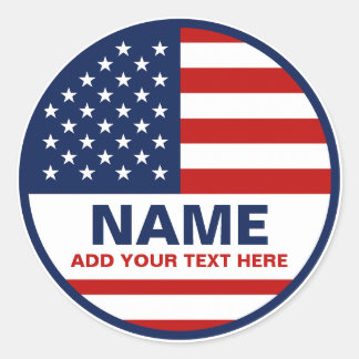 Create Your Own American Flag Election   Classic Round Sticker