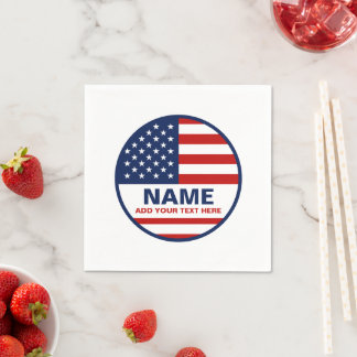 Create Your Own American Flag Election   Napkin