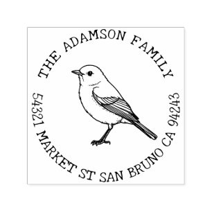 Create Your Own American Robin Name Return Address Self-inking Stamp