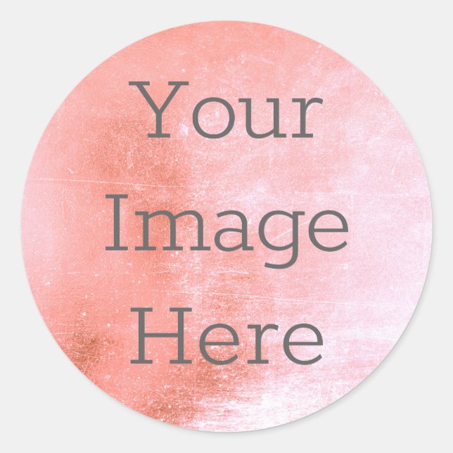 Create Your Own Antique Worn Rose Gold Faux Foil Classic Round Sticker (Front)