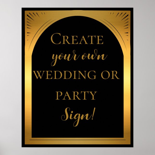 Create your own art deco style wedding sign (Front)