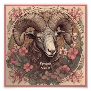 Create Your Own Art Nouveau Aries Zodiac Photo Print