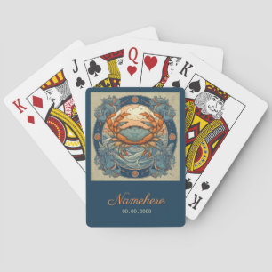 Create Your Own Art Nouveau Cancer Zodiac Playing Cards