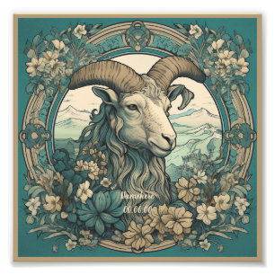 Create Your Own Art Nouveau Capricorn Zodiac Photo Print