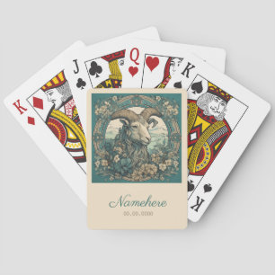 Create Your Own Art Nouveau Capricorn Zodiac Playing Cards