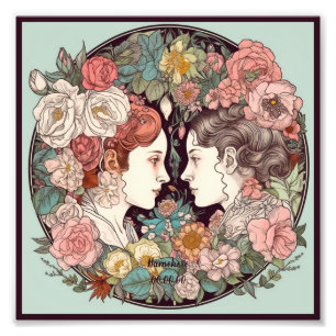 Create Your Own Art Nouveau Gemini Zodiac Photo Print