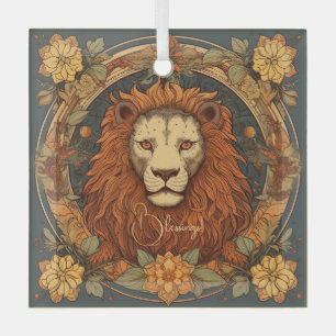 Create Your Own Art Nouveau Leo Zodiac Glass Ornament