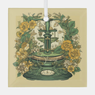 Create Your Own Art Nouveau Libra Zodiac Glass Ornament