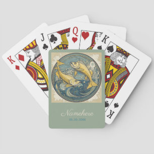 Create Your Own Art Nouveau Pisces Zodiac Playing Cards