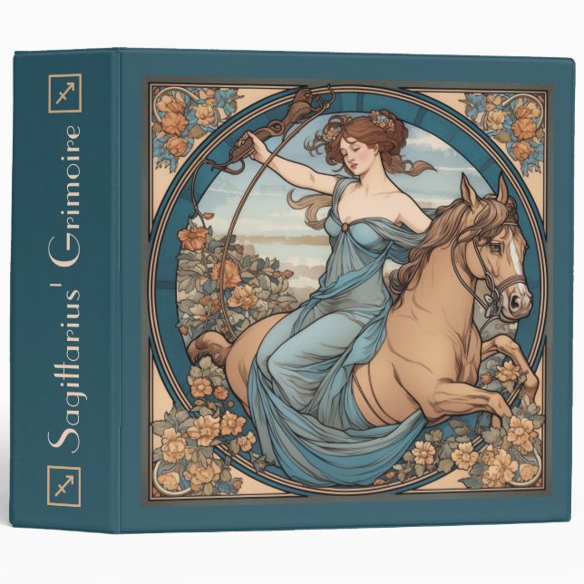 Create Your Own Art Nouveau Sagittarius Binder (Front/Spine)