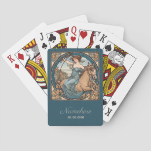 Create Your Own Art Nouveau Sagittarius Zodiac Playing Cards