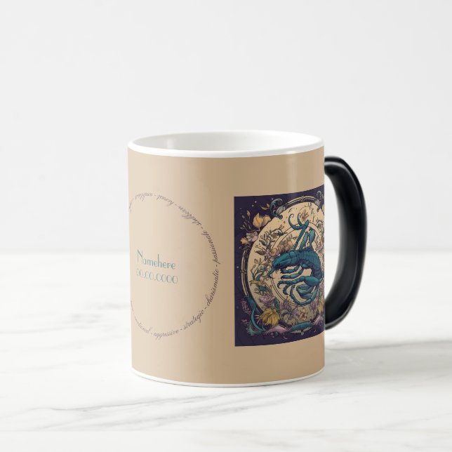 Create Your Own Art Nouveau Scorpio Zodiac Magic Mug (Front Right)