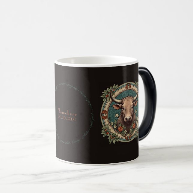 Create Your Own Art Nouveau Taurus Zodiac Magic Mug (Front Right)