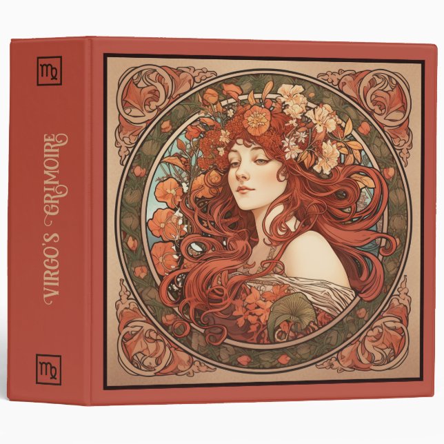 Create Your Own Art Nouveau Virgo Zodiac Binder (Front/Spine)