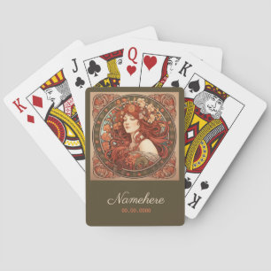 Create Your Own Art Nouveau Virgo Zodiac Playing Cards