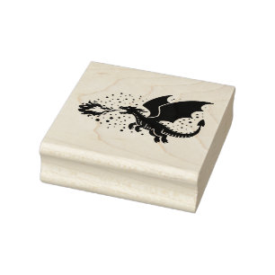 Create Your Own Ashen Fire Breathing Dragon Rubber Stamp