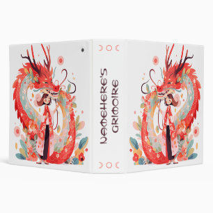 Create Your Own Asian Red Chinese Dragon Maiden Binder