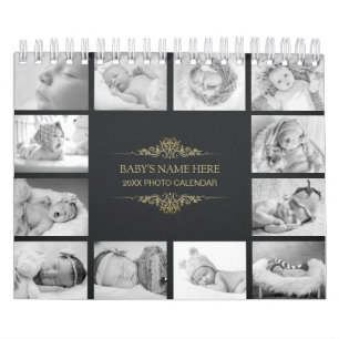 Create Your Own B&W Baby Photos 2025 Calendar