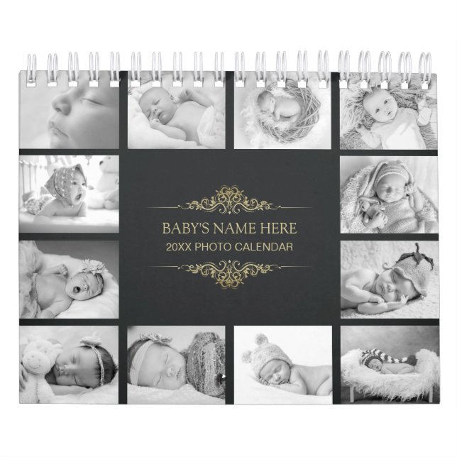 Create Your Own B&W Baby Photos 2025 Calendar (Cover)