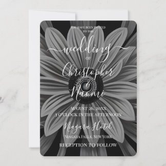 Create Your Own B&W Retro Flower Invitation
