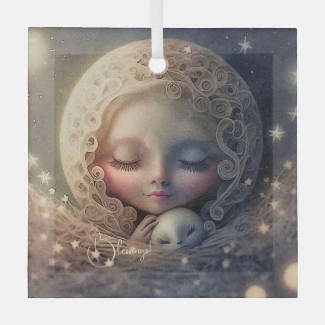 Create Your Own Baby Bird Fairy Glass Ornament (Front)