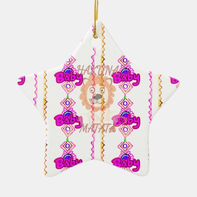 Create Your Own Baby Fun Lion Cub Text Design Ceramic Ornament (Front)