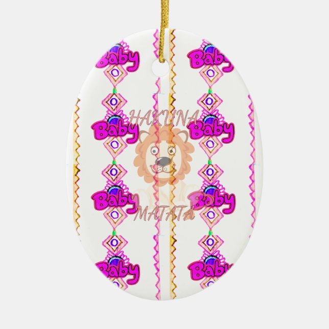 Create Your Own Baby Fun Lion Cub Text Design Ceramic Ornament (Front)