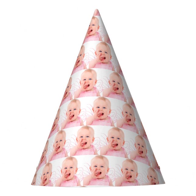 Create Your Own Baby Photo Personalized Party Hat (Front)